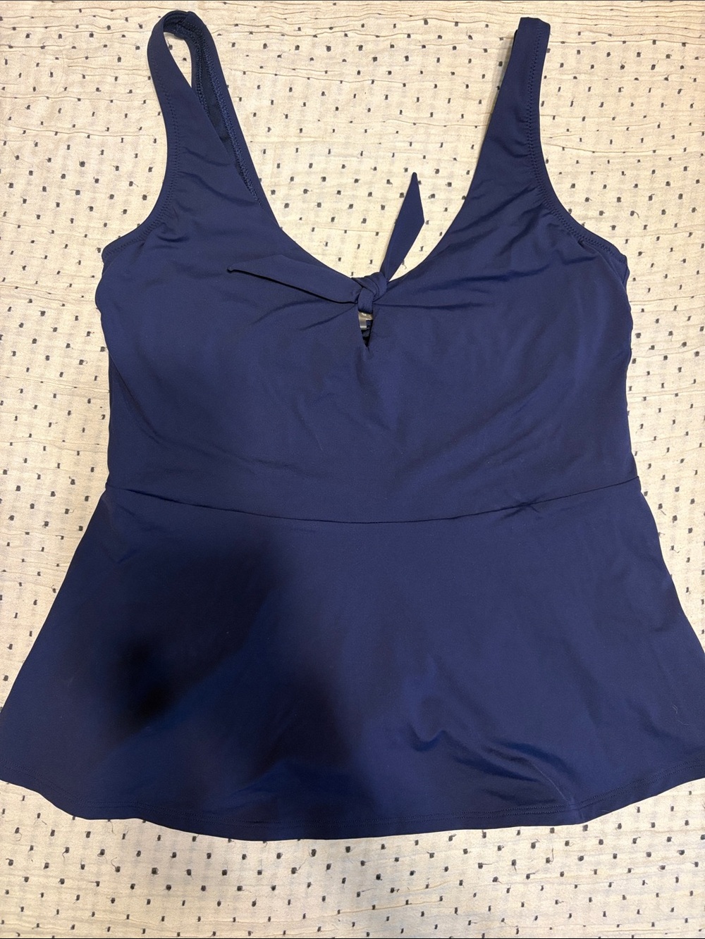 Lands' End Navy Tie-Front Swim Tank